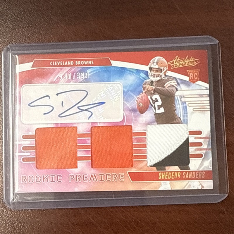 2025 Panini Absolute Shedeur Sanders Rookie Premiere Dual Patch Auto /399 RPA