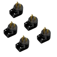 5-Pack Nema 6-20P 20A 250V USA 3-Prong Male AC Plug Right Angle Rotatable