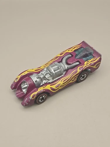 Hot Wheels Redline 1970 Jet Threat Plum w Flames & Glass