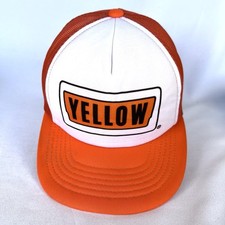 VTG YELLOW Trucking Corporation Trucker Hat Snapback Foam Mesh Orange Young An