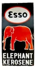Vintage Esso Red Elephant On Dark Blue Porcelain Sign  – 58.5 cm X 28 cm
