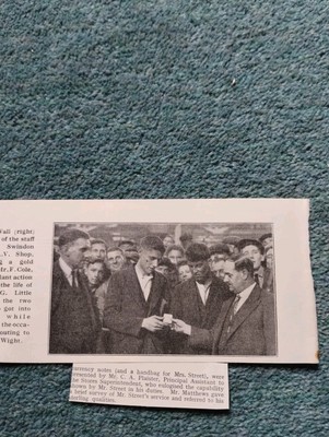 Kvc81 ephemera 1930er Bild Mr T Wall Swindon Works F Cole Mr E G Little 