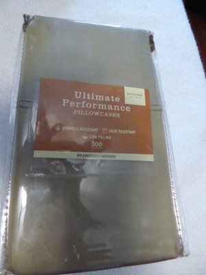 SONOMA LIFE+STYLE Ultimate Performance Queen Pillowcases 300 Thread *KHAKI* New