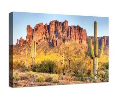 Canvas Wall Art Prints Superstition Mountains Picture Wall Decor for Living R...
