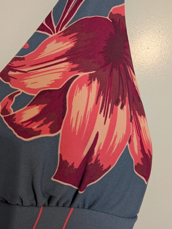 NOVO Maiô Maaji Grande Uma Peça Roxo E Rosa Floral Novo com etiquetas   - Imagem 3 de 4