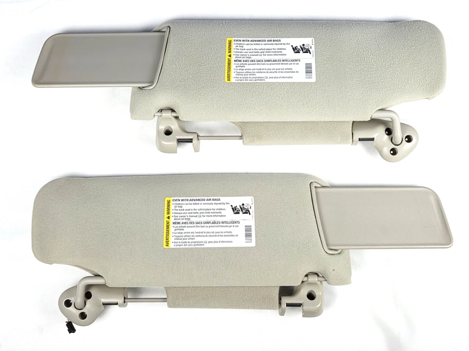 2000 - 2006 Chevy Suburban Tahoe Yukon Sun Visor Set Pair Tan / Creme - Image 2 of 4