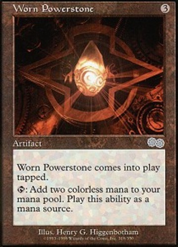 MTG Worn Powerstone, Urza's Saga, Heavily Played, English