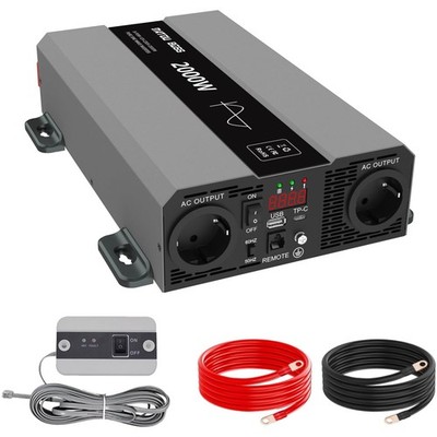 Wechselrichter 2000W 12V auf 230V Sinuswelle Kabel USB Kfz Wohnmobil
