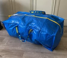 IKEA Frakta Storage Bag Extra Large Zippered Grocery Reusable Blue Set Of 3 New