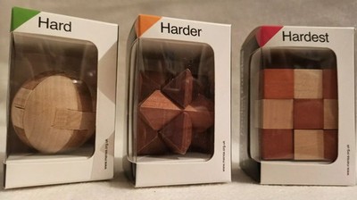 Holz Pocket Puzzle Knobelspiel IQ Spiel 3 Arten von Level hart härter härter