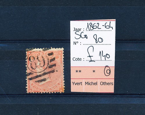 BV53721 Great Britain 1862 queen Victoria 4d classic lot used cv 140 GBP