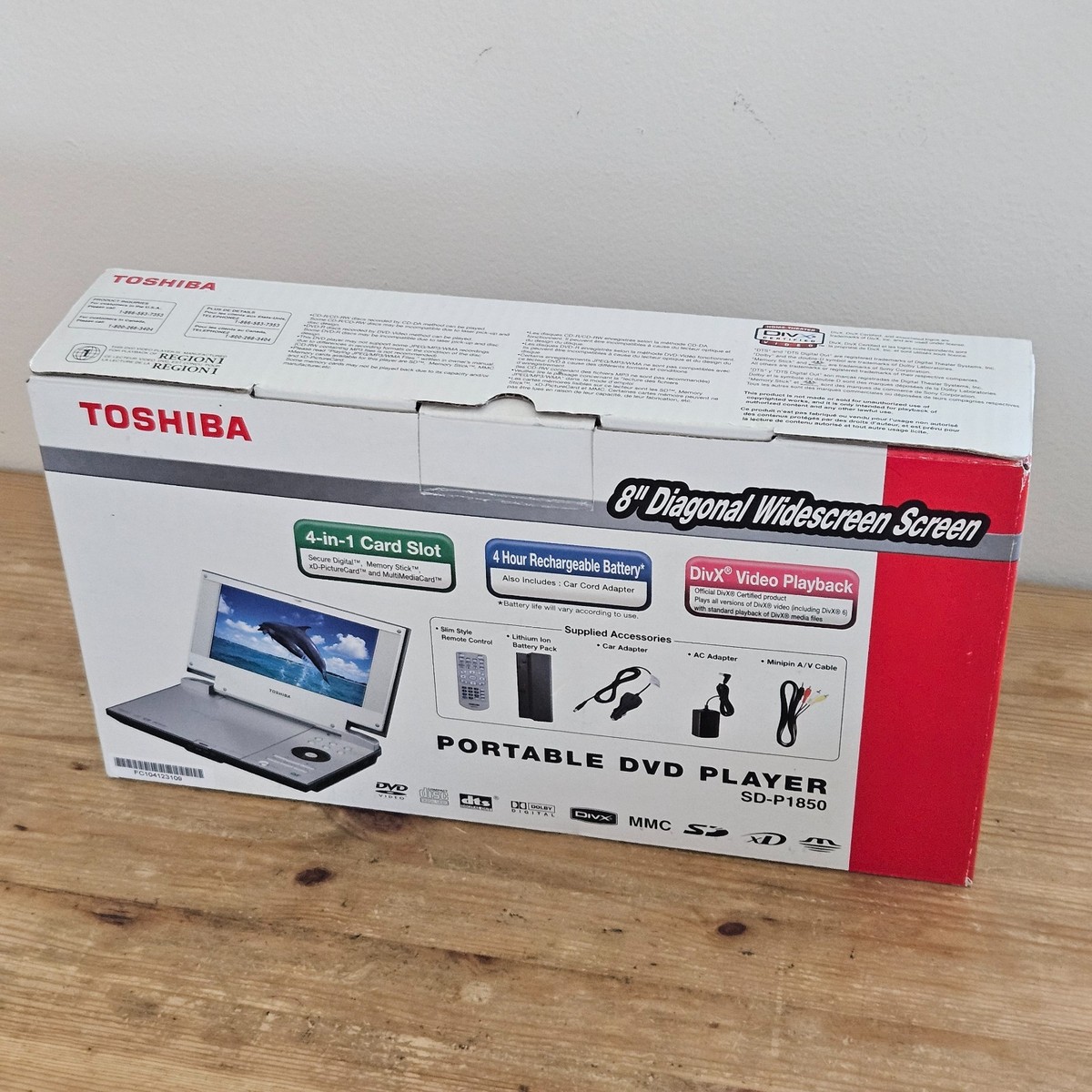 Toshiba 8” Diagonal Widescreen Portable DVD Player SD-P1850 Tested