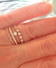 Dainty Rose Gold Plated Solitaire CZ Stack Ring Eternity Bridal Band .925 Size 4 — photo 5