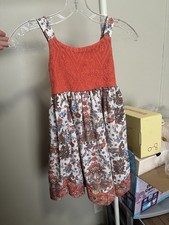Blueberi Boulevard floral trapeze summer dress with a crochet bodice size 6X