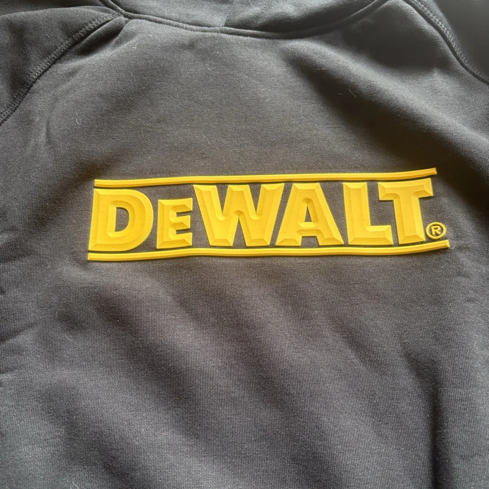 Sudadera con capucha DeWalt para hombre talla grande negra algodón pesado NUEVA NUEVA CON ETIQUETAS Foto 2 de 4