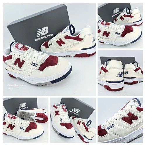 New Balance US 10 Men's White/Red/Blue Suede Toe Retro  550 Low - BB550VRC - NIB