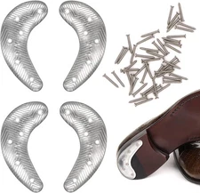 Heel Plates 4 PCS Metal Shoes Taps Tips Repair Pad Replacement Black 
