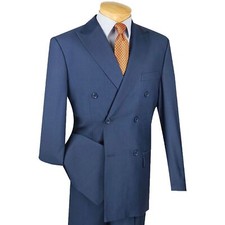 BIG  TALL Men's Blue Double Breasted 6 Button Classic Fit Suit NWT