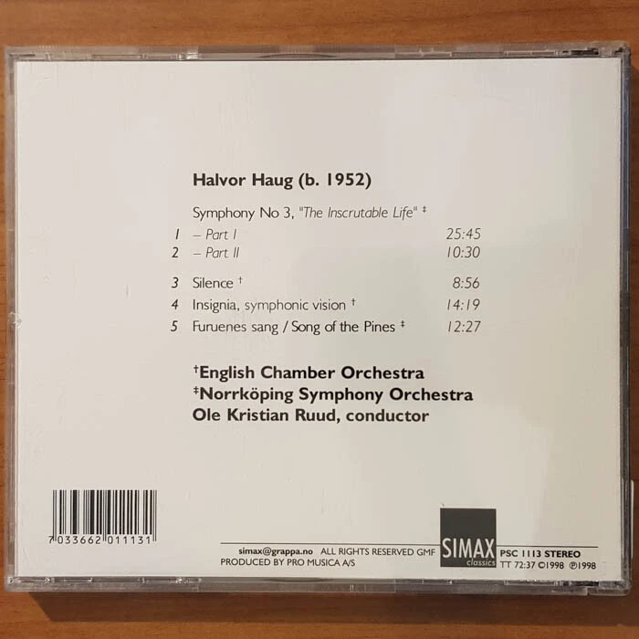 OLE KRISTIAN RUUD Halvor Haug Symmphony No 3  EX/EX(CD) - Bild 4 von 4