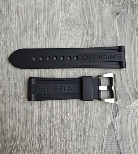 Panerai black rubber Strap 24mm with OEM Panerai buckle - New Unworn - 第 1/1 張圖片