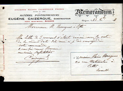 AVIGNON (84) Constructeur de MATERIEL / WAGON PORTEUR ''Eugene CAIZERGUE'' en 1911