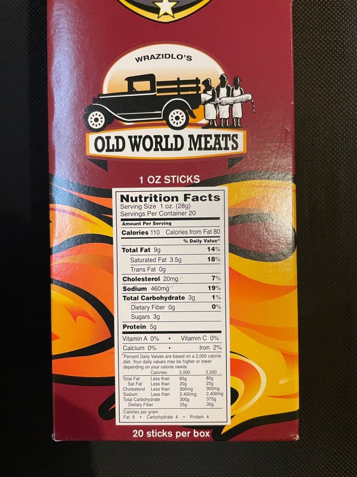 Old World Meats Snack sticks (20) 1 oz individual wrapped sticks BBQ