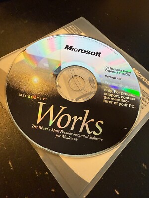   Microsoft Works Version 4.5 CD-ROM   Disc Only | Productivity Software