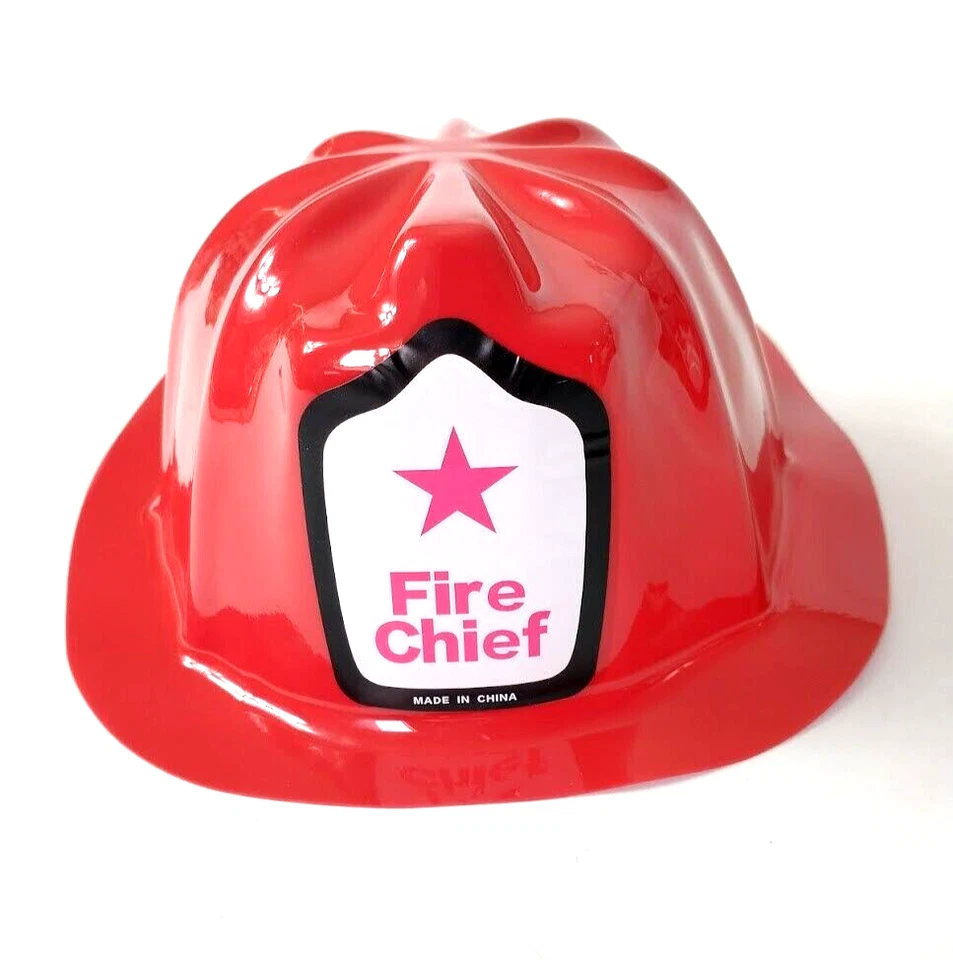 Cotiny Casco de Bombero Rojo Plástico Paquete de 12 Disfraz de Fiesta para Niños Sombrero de Bombero Foto 2 de 4