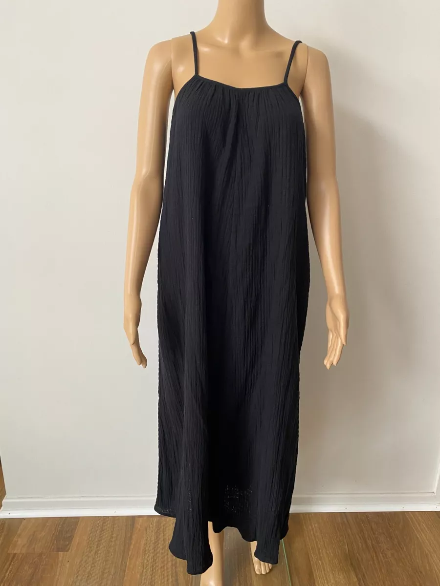 Black sleeveless dress H M thin straps XS Brand new without tags never worn