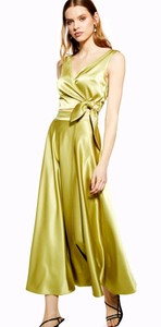 lime green satin top