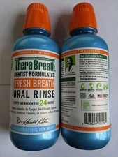 2 PACK TheraBreath Fresh Breath Oral Rinse, Ice Mint 16 oz