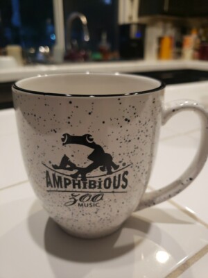 M Ware White Speckled Coffee Mug AMPHIBIOUS 300 MUSIC