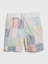 NEW 35 GAP Toddler Boys Multicolor Patchwork Plaid Swim Trunks Size 5T