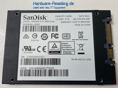 SanDisk 120GB SSD Plus 2,5'' SATA III 6G SDSSDA-120G
