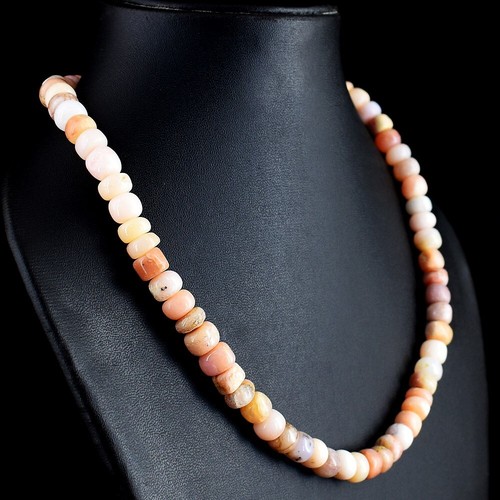 Fabulous Pink Australian Opal 302.00 Cts Beaded Awesome Necklace VK 45 E671 - 第 3/3 張圖片