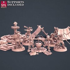 3D Printed STL Miniatures Explorers Set Fantasy NPC 2 28 - 32mm War Gaming D D