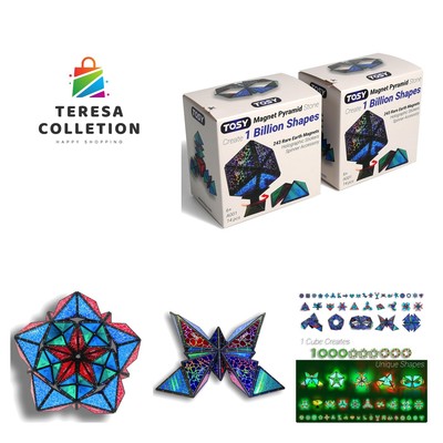 Magnet Pyramid Stone - 1 Cube Transforms into 1 Billion Shapes, 243 Rare Eart...