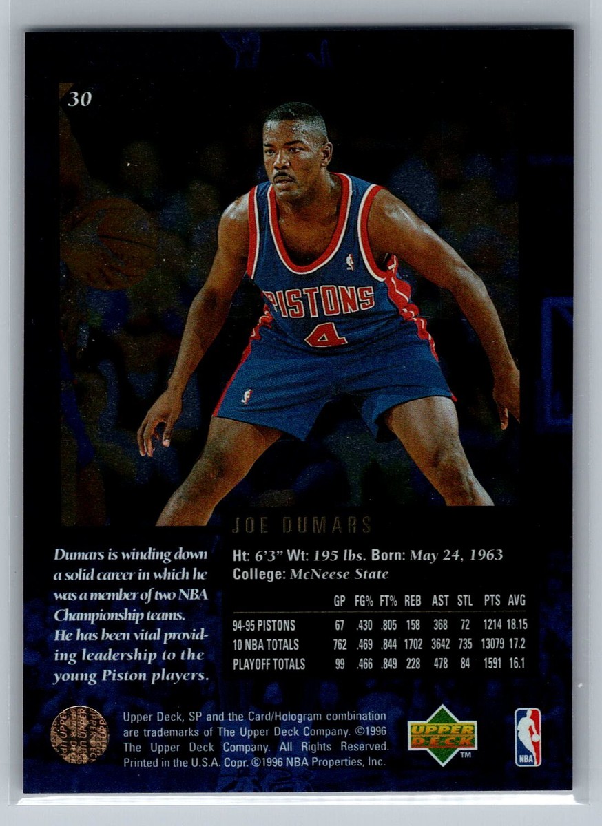 Joe Dumars 1995-96 SP Championship BASKETBALL #30 Detroit Pistons