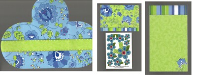 Current Inc Stationery Set, Box, Notepad/6 Notecards/Stickers, Blue/Green Floral