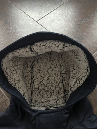 Unisex Abercrombie Kids Sherpa Fleece Lined Coat Navy Size 9/10 - Picture 3 of 9