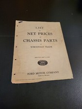 1938 Ford List Of Net Prices Of Chassis Parts For Wholesale Trade Guide Manual