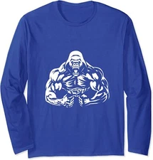 Bodybuilding Gorilla For The Next Workout In The GYM Long Sleeve T-Shirt