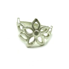 Stylish Plain Sterling Silver Women's Ring Solid 925 Flower Nickel Free Empress