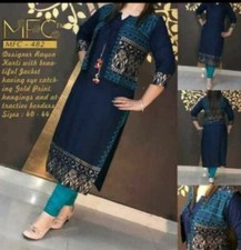 Fiamie Pakistani Readymade Kurta With Jacket Indian Designer Blue Kurta Top