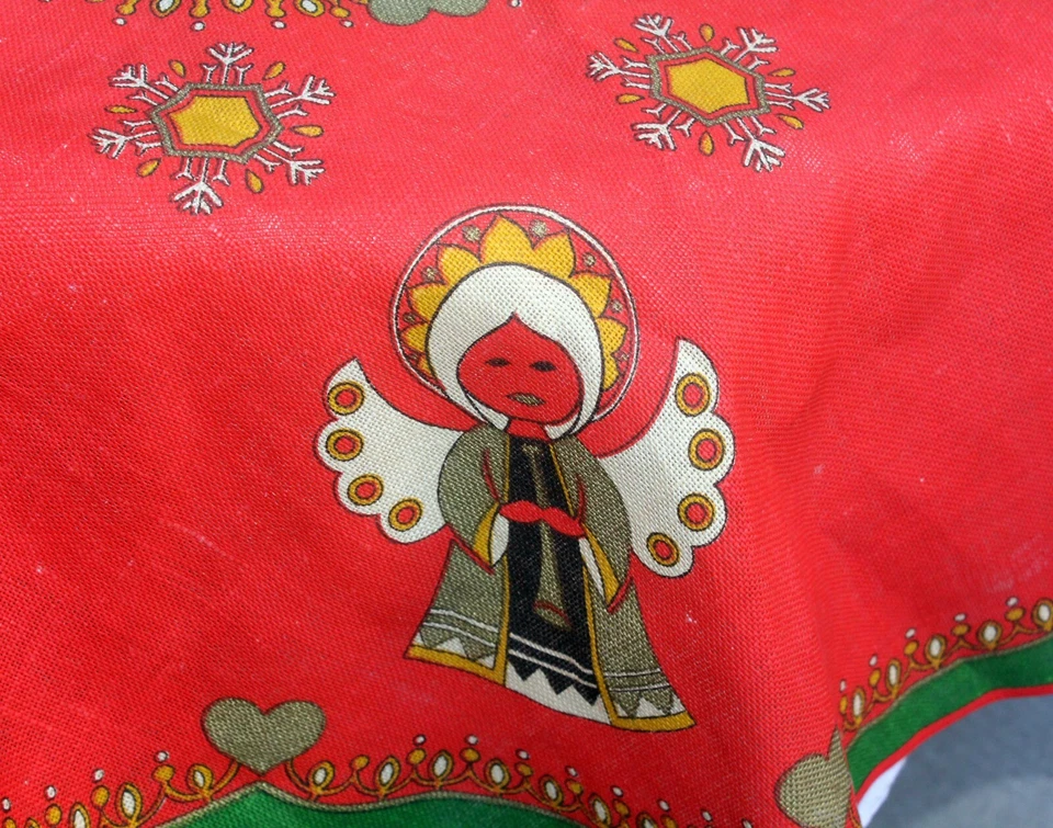 Mesa Navidad Copos de Nieve Ángeles Corazones Rojo Verde De Colección Alemania Foto 4 de 4