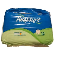 Reassure Premium Overnight Underwear - Disposable 12 Pack XL 42-65 Inch, Unisex