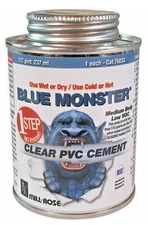 New Blue Monster 76033 1/2 Pint (8 Fl. Oz.) Clear PVC Cement