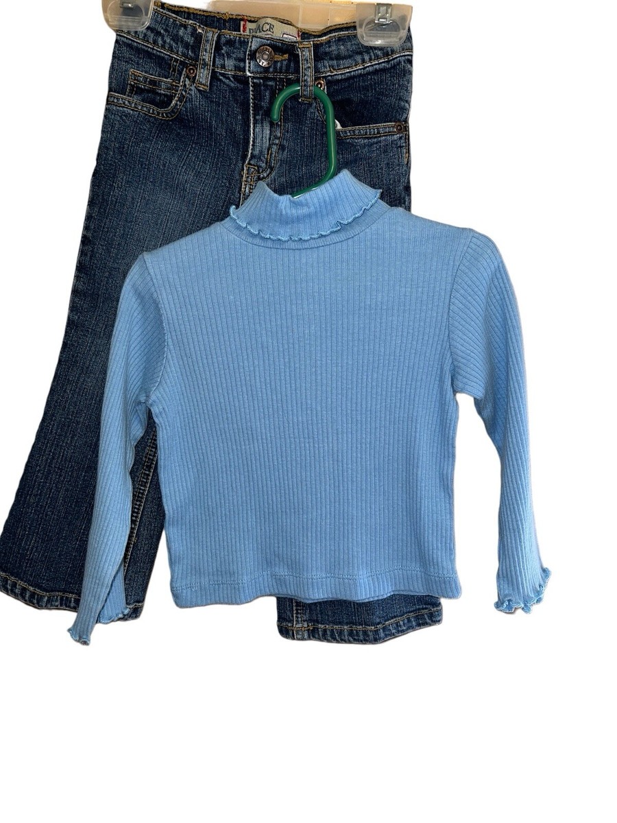 Vintage T Girls Place Jeans and 1970 Blue Turtleneck