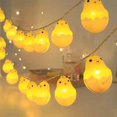 Küken Lichterkette batteriebetrieben LED x 10 gelb Ostern Frühling Deko 1,5m Neu