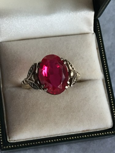 Rings silver 875 Russian Soviet Silver vintage USSR Rare old antique Tourmaline - Picture 2 of 11